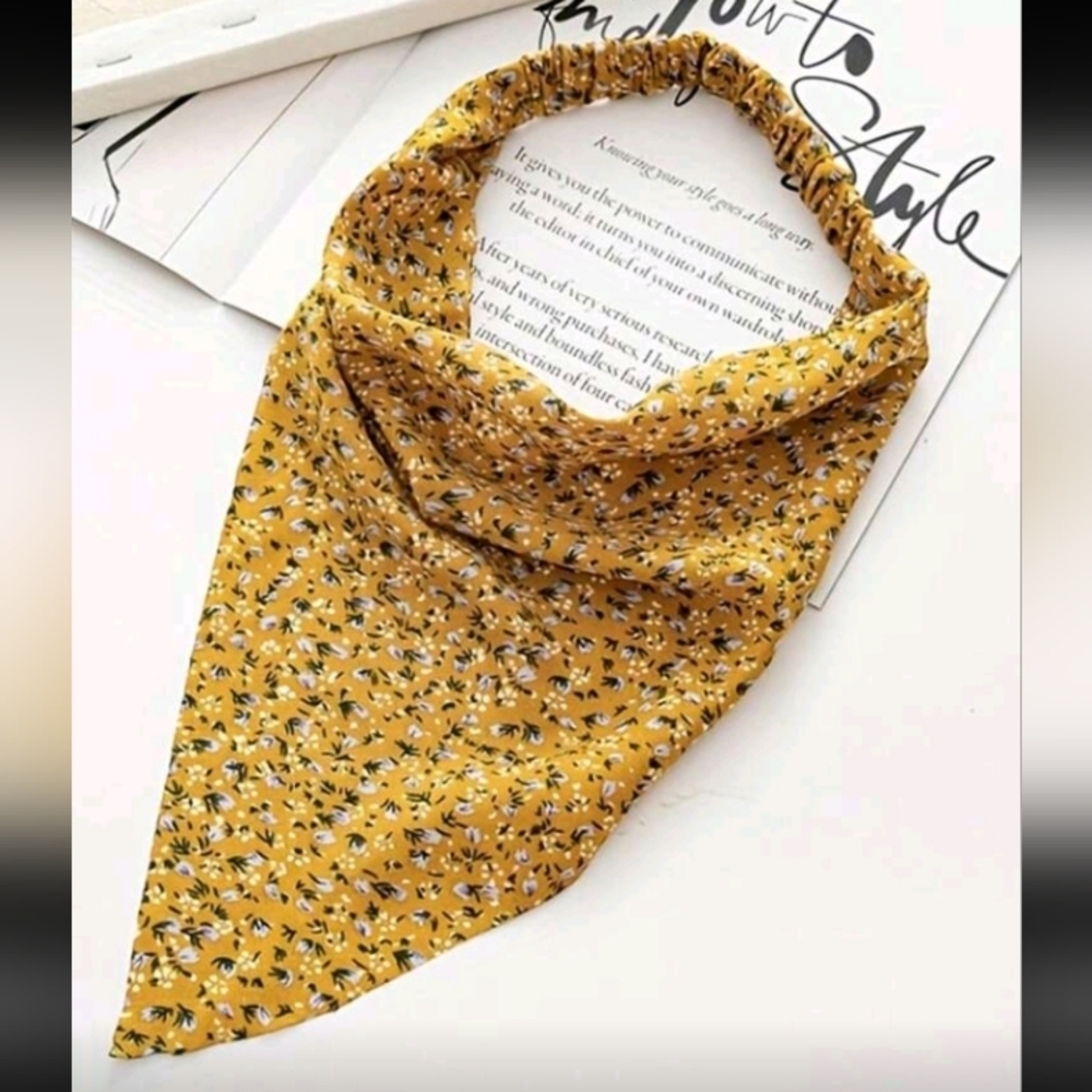 Ditsy Floral Boho Earthtone Colors Lightweight Bandana Scarves Set Of 5 - Picture 2 of 7